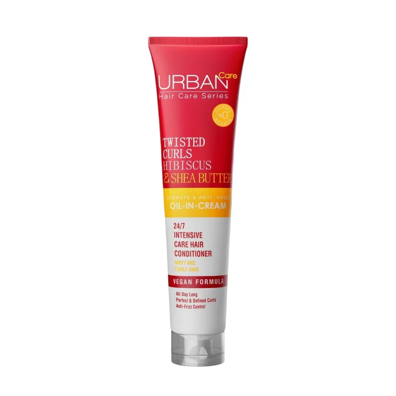 Crema cu ulei pentru bucle cu Hibiscus si Unt de Shea, 175ml, Urban Care — preț și oferte