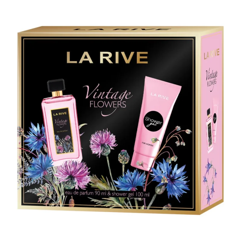 Pachet Vintage Flowers Apa de parfum 90ml + Gel de dus 100ml, La Rive — preț și oferte