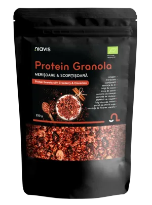 Granola proteica cu merisoare si scortisoara, 250g, Niavis