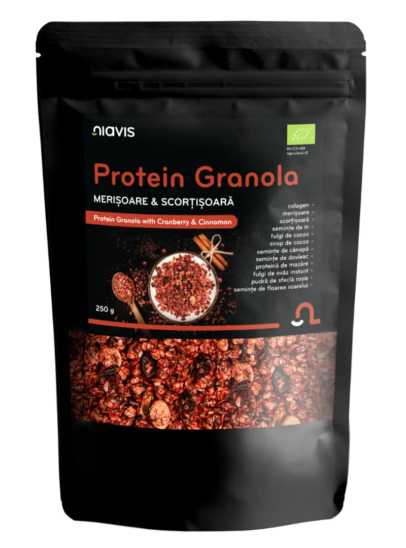 Granola proteica cu merisoare si scortisoara, 250g, Niavis — preț și oferte