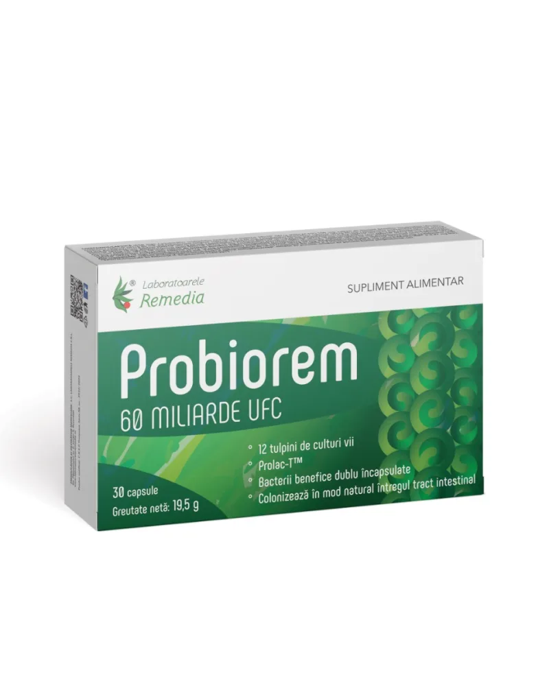 Probiorem 60 miliarde UFC, 30 capsule, Laboratoarele Remedia — preț și oferte