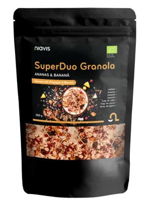 Granola cu ananas si banana Super Duo, 250g, Niavis
