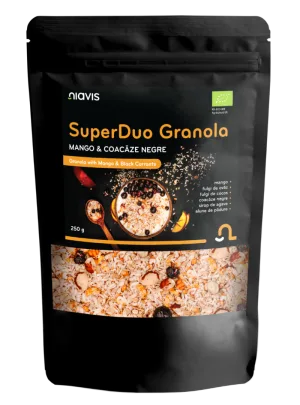 Granola cu mango si coacaze negre Super Duo, 250g, Niavis