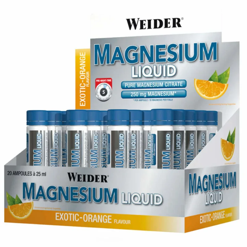 Magneziu lichid cu aroma exotic orange, 20x25ml, Weider — preț și oferte