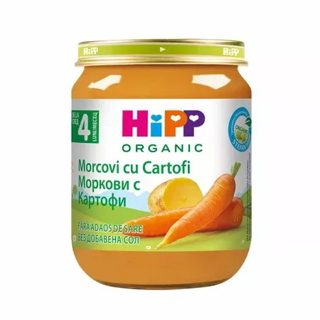 Piure Bio de morcovi cu cartofi, 125g, Hipp — preț și oferte