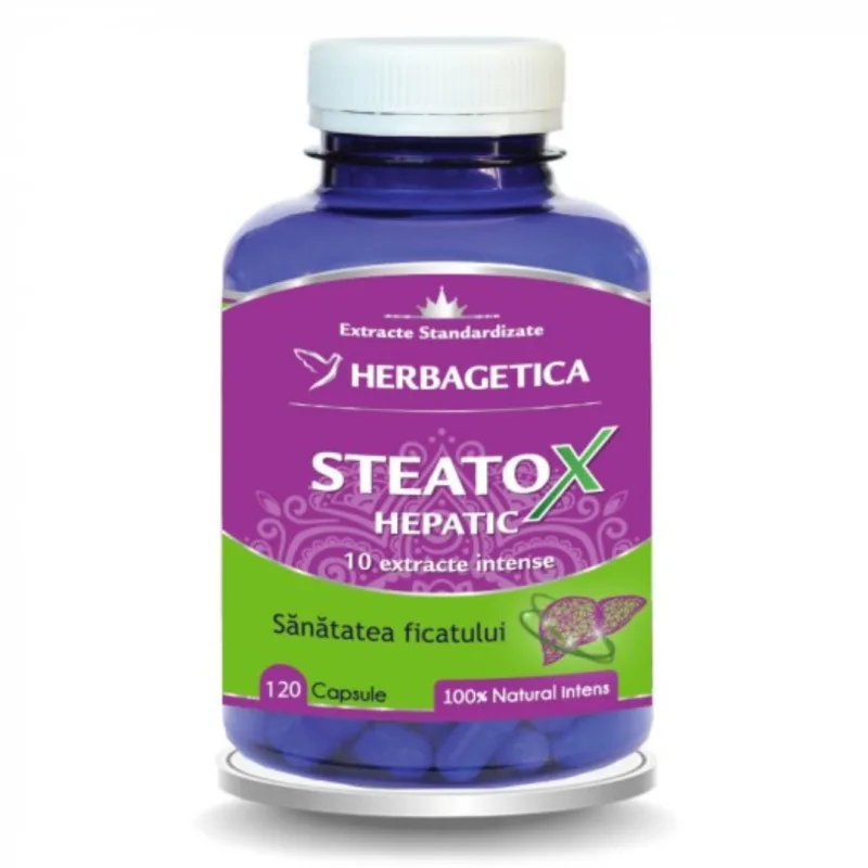 Steatox Hepatic, 120 capsule, Herbagetica — preț și oferte