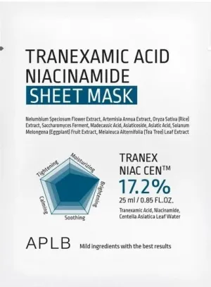 Masca tip servetel Acid Tranexamic Niacinamide Sheet, 25ml, APLB