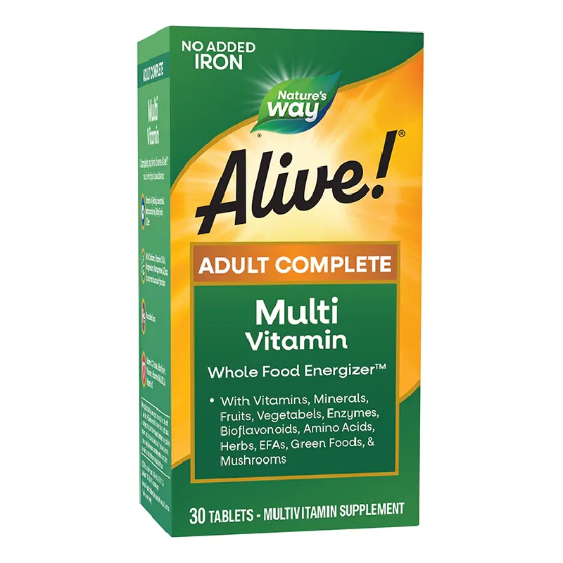 Multivitamine fara fier adaugat Alive Nature's Way, 30 tablete, Secom NATURE'S WAY SUA — preț și oferte