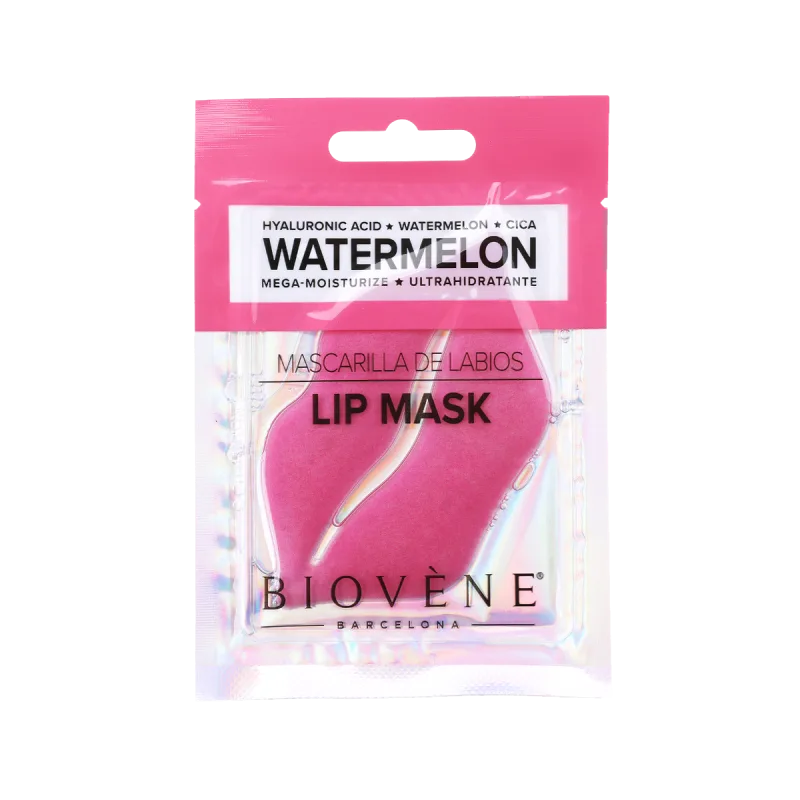 Masca de buze cu acid hialuronic si centella asiatica Watermelon Mega-Moisturize, 1 bucata, Biovene — preț și oferte