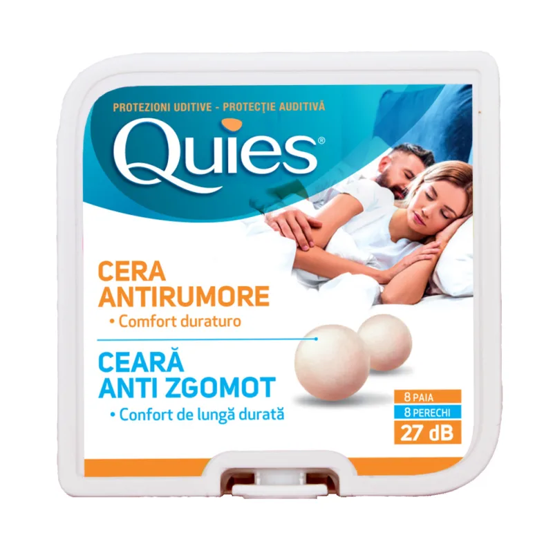 Dopuri de ceara antizgomot pentru urechi, 8 perechi, Quies — preț și oferte