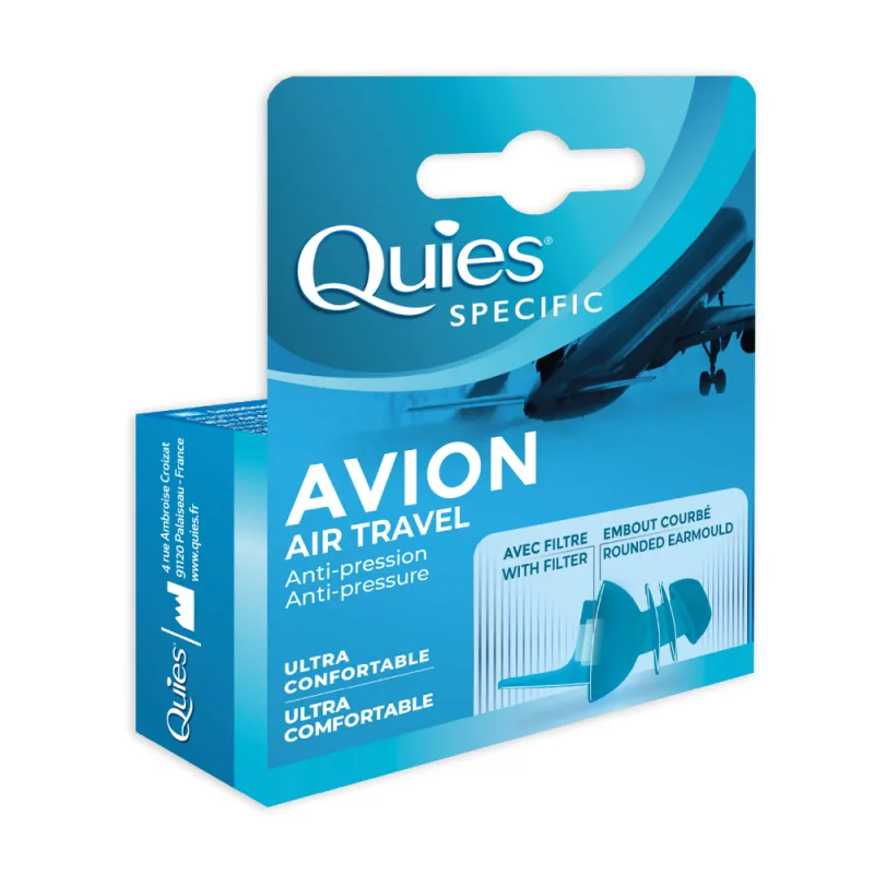 Dopuri din silicon pentru protectie auditiva in avion Air Travel, 1 pereche, Quies — preț și oferte