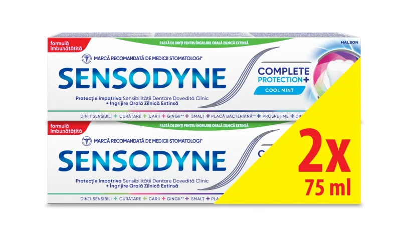 Pachet Pasta de dinti Complete Protection Cool Mint, 2 x 75ml, Sensodyne — preț și oferte
