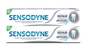 Pachet Pasta de dinti Repair & Protect Whitening 1 + 50% reducere la al doilea produs, 2 x 75ml, Sensodyne