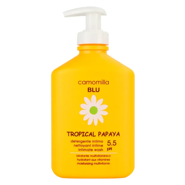 Gel intim de curatare pH 5.5 Tropical Papaya, 300ml, Camomilla Blu — preț și oferte