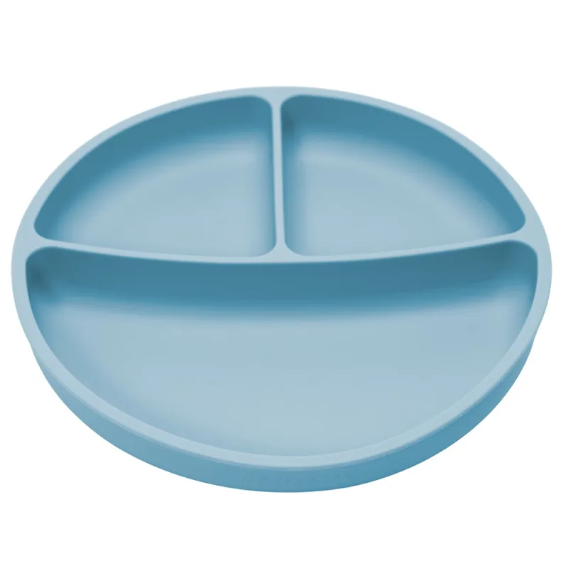 Farfurie compartimentata din silicon cu ventuza Aqua Blue 6 luni+, 1 bucata, Appekids — preț și oferte