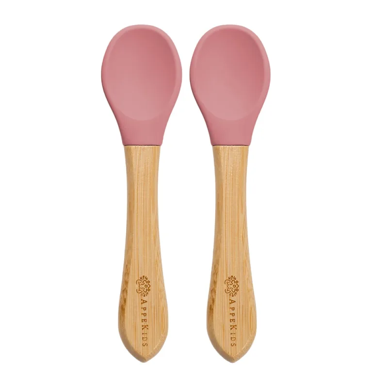 Set lingurite din bambus Old Rose 6 luni+, 2 bucati, Appekids — preț și oferte