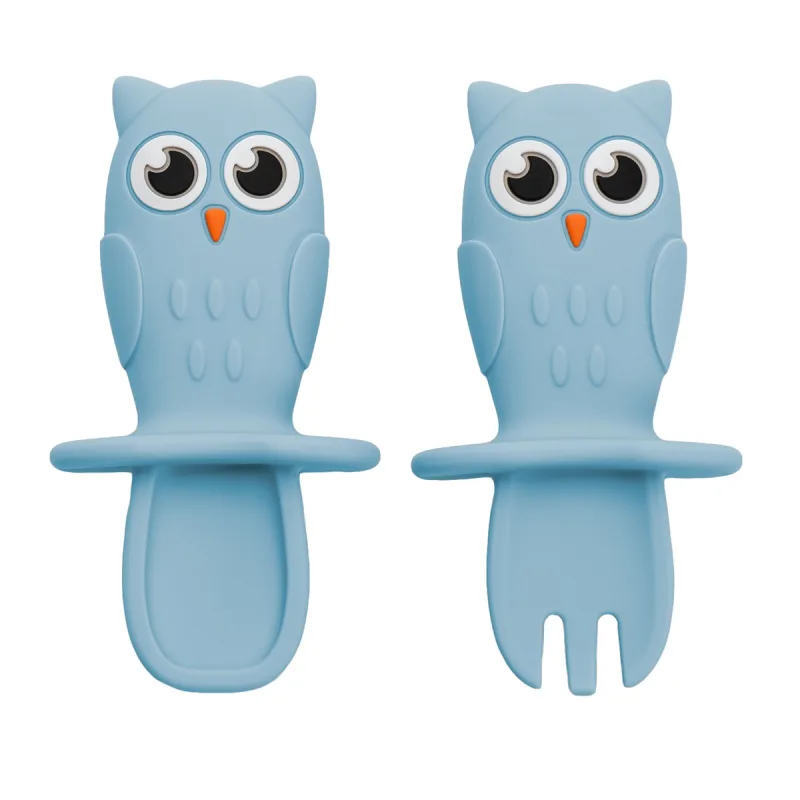 Set tacamuri din silicon Owl Aqua Blue 6 luni+, 1 bucata, Appekids — preț și oferte