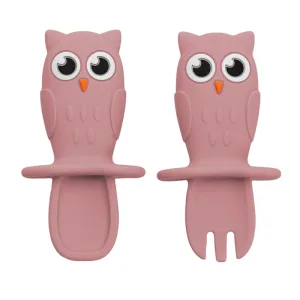 Set tacamuri din silicon Owl Old Rose 6 luni+, 1 bucata, Appekids