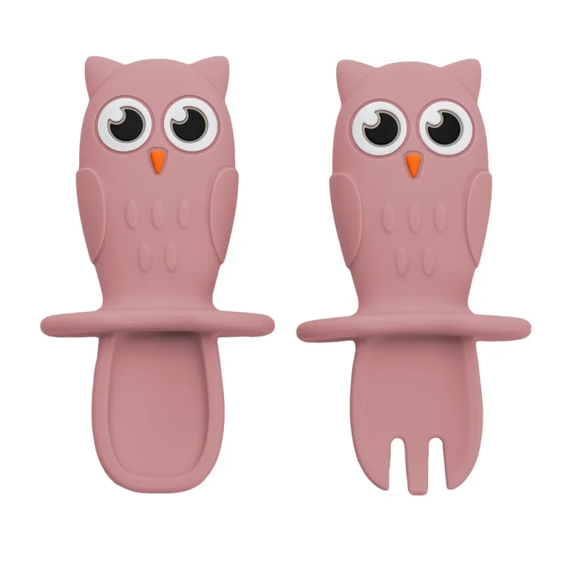 Set tacamuri din silicon Owl Old Rose 6 luni+, 1 bucata, Appekids — preț și oferte