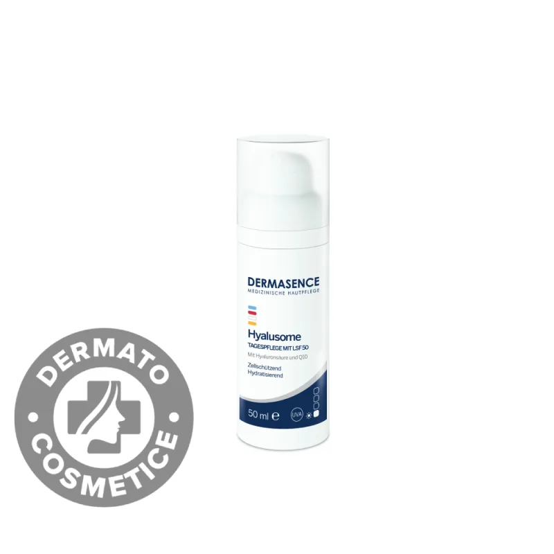Crema de zi anti-aging cu protectie solara SPF50 pentru fata Hyalusome, 50ml, Dermasence — preț și oferte