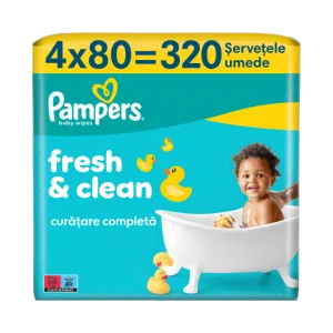 Servetele umede Fresh Clean, 320 bucati, Pampers