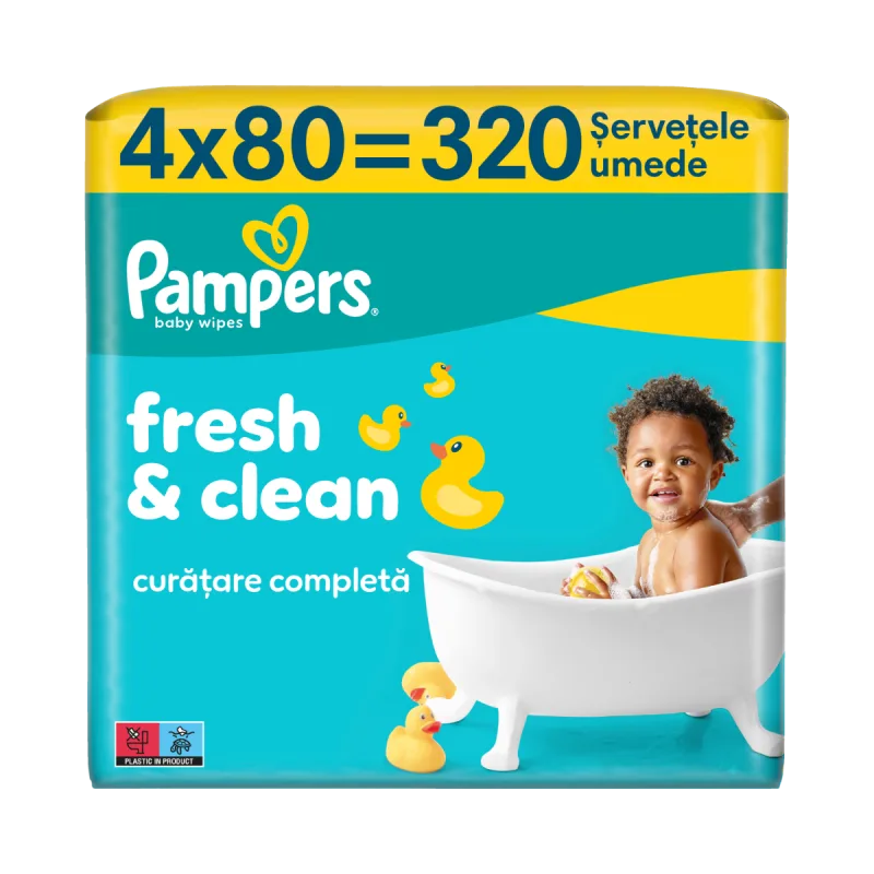 Servetele umede Fresh Clean, 320 bucati, Pampers — preț și oferte