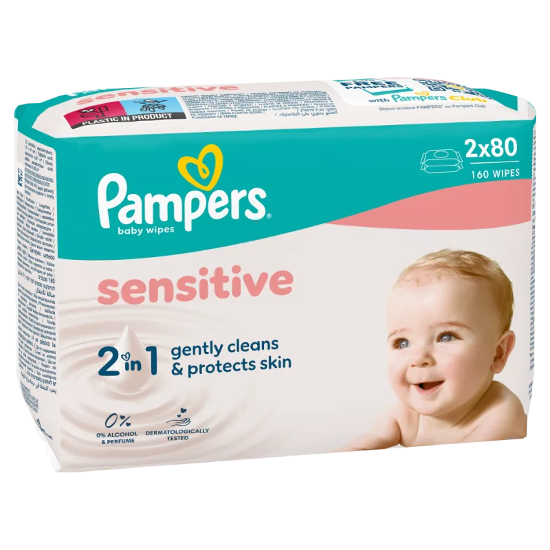 Servetele umede Sensitive, 320 bucati, Pampers — preț și oferte