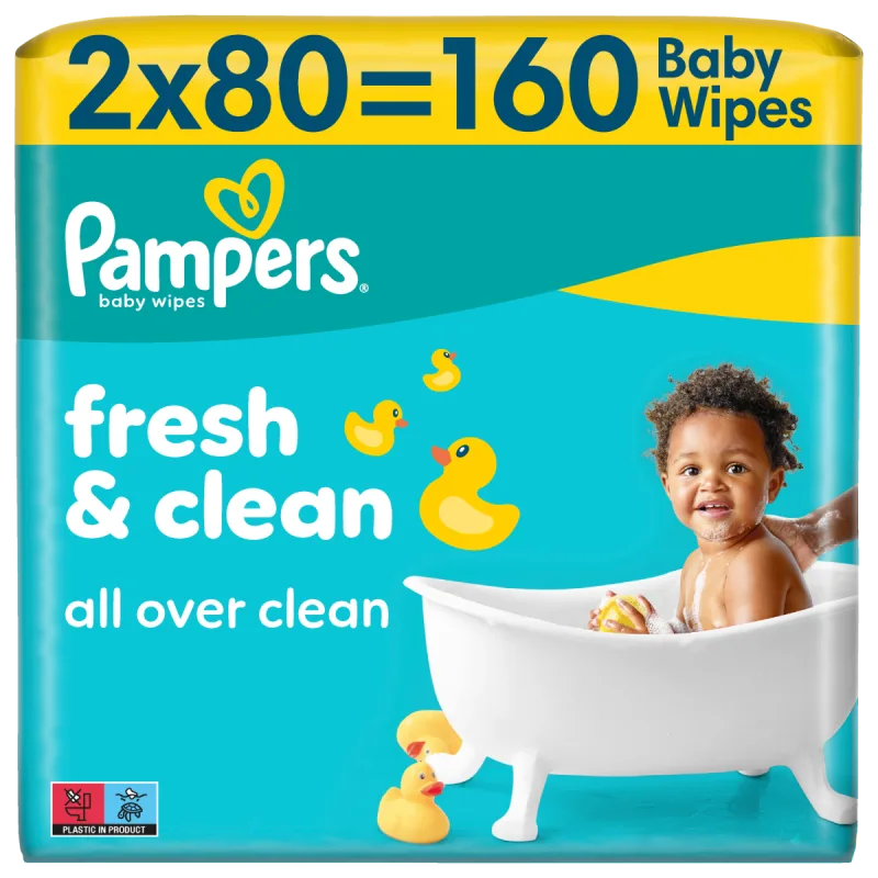 Servetele umede Fresh Clean, 160 bucati, Pampers — preț și oferte