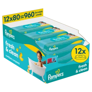 Servetele umede Fresh Clean, 960 bucati, Pampers