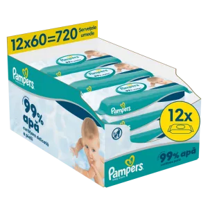 Servetele umede 99% apa cu lotiune usoara, 720 bucati, Pampers