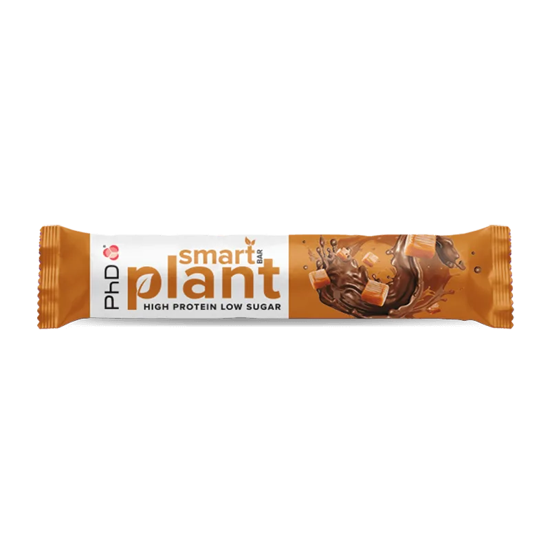 Baton proteic vegetal cu aroma de caramel sarat Smart Bar Plant, 64g, PhD — preț și oferte