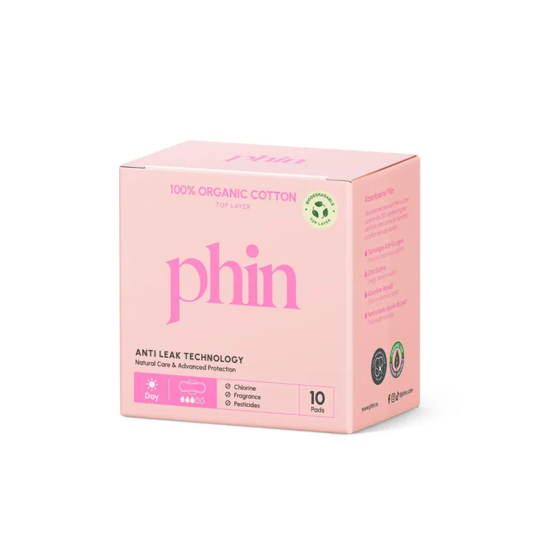 Absorbante pentru zi din bumbac organic, 10 bucati, Phin — preț și oferte
