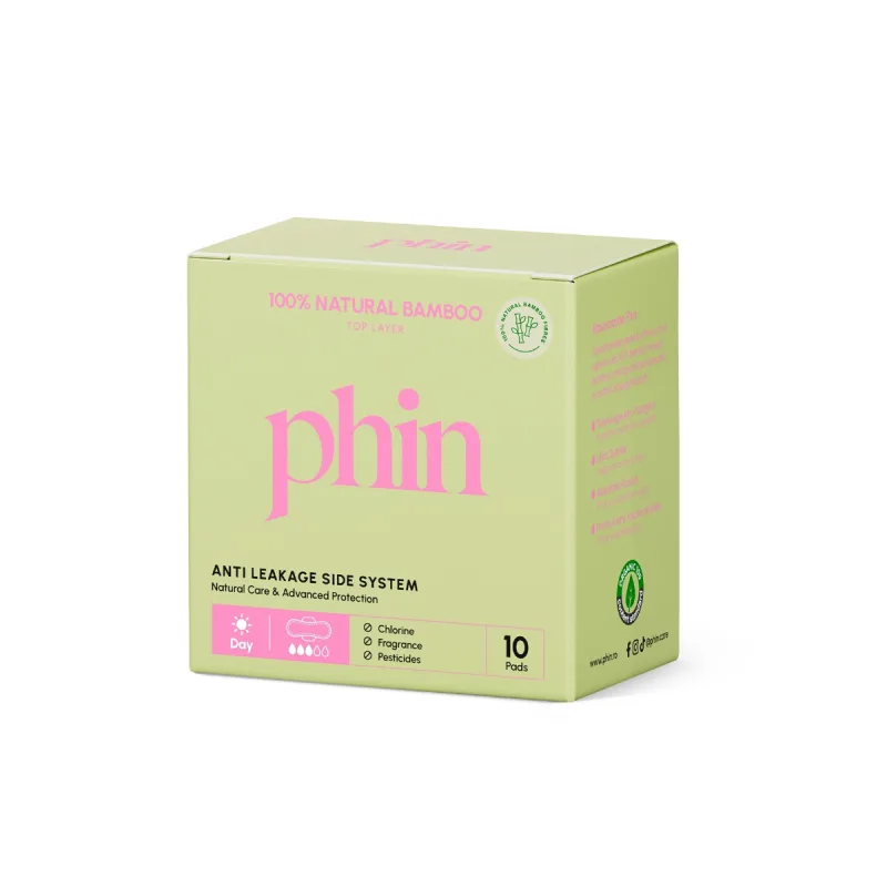Absorbante pentru zi din bambus natural, 10 bucati, Phin — preț și oferte
