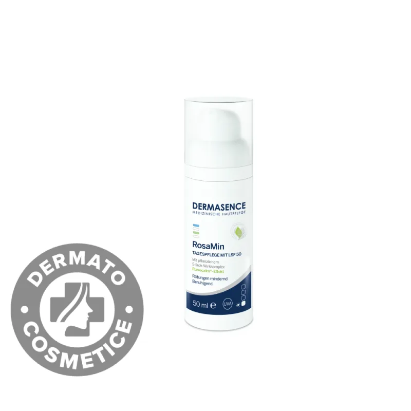 Crema de zi pentru ten cu rozacee cu protectie solara SPF50 RosaMin, 50ml, Dermasence — preț și oferte