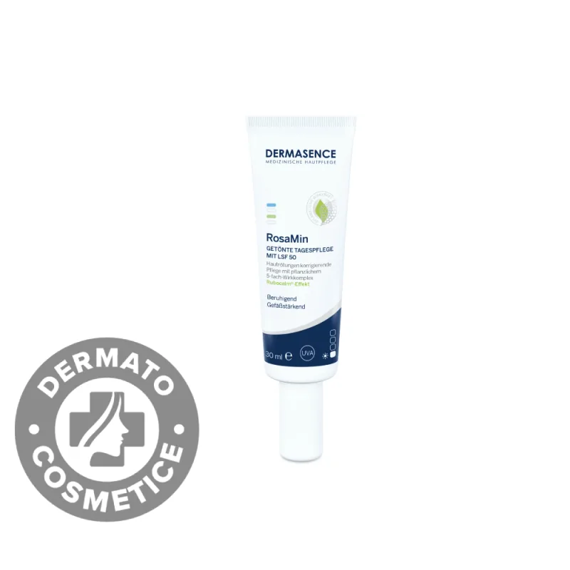 Crema nuantatoare pentru ten reactiv cu protectie solara SPF50 Medium RosaMin, 30ml, Dermasence — preț și oferte