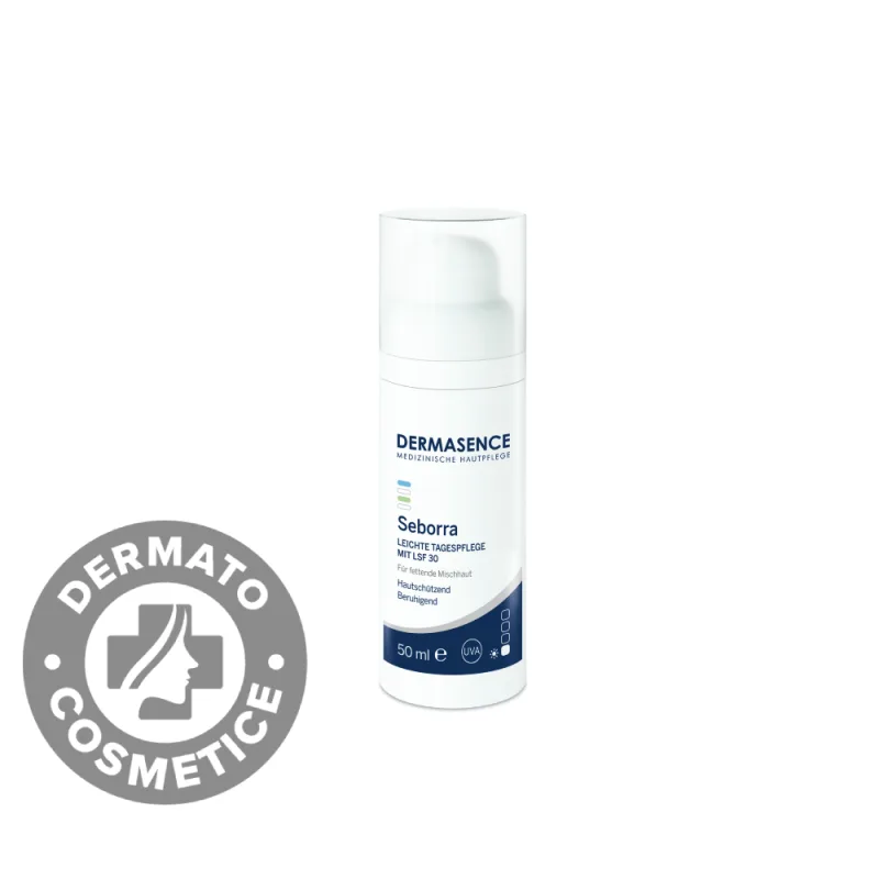 Crema de zi pentru ten gras sau mixt cu protectie solara SPF30 Seborra, 50ml, Dermasence — preț și oferte