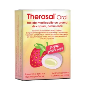 Therasal Oral pentru copii cu aroma de capsuni, 18 tablete masticabile, Vedra