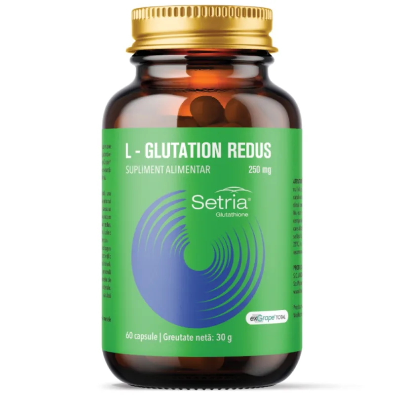 L-Glutation Redus Setria 250mg, 60 capsule, Laboratoarele Remedia — preț și oferte