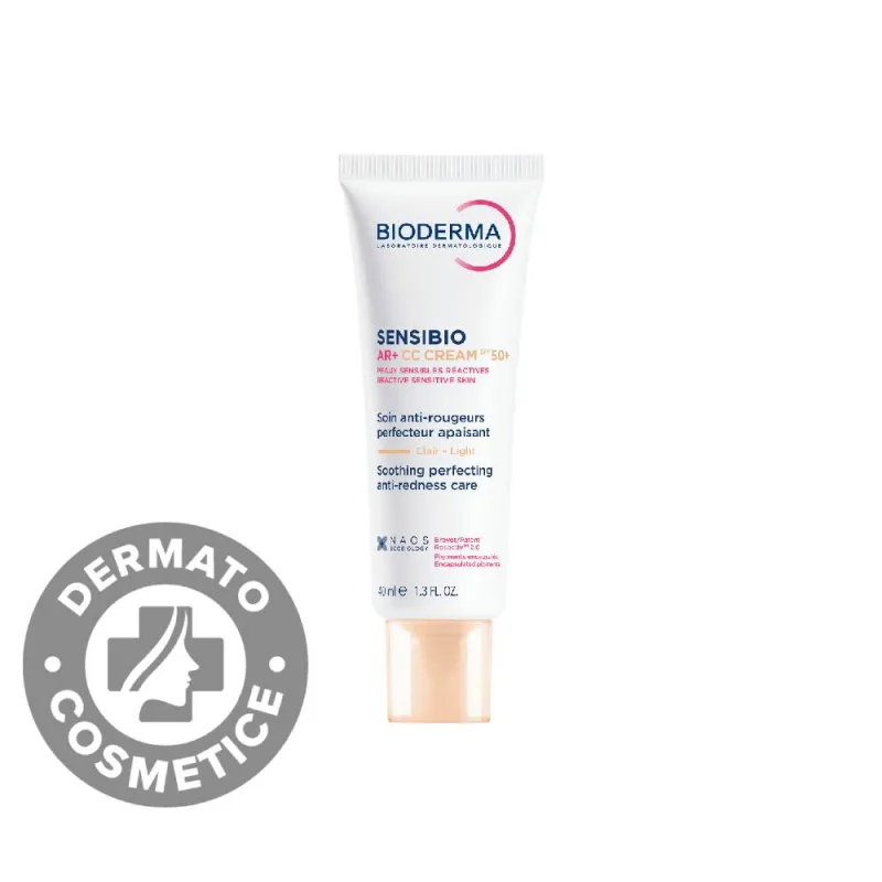 Crema corectoare cu protectie solara pentru piele reactiva cu roseata Sensibio AR+ CC Cream SPF 50+, 40ml, Bioderma — preț și oferte