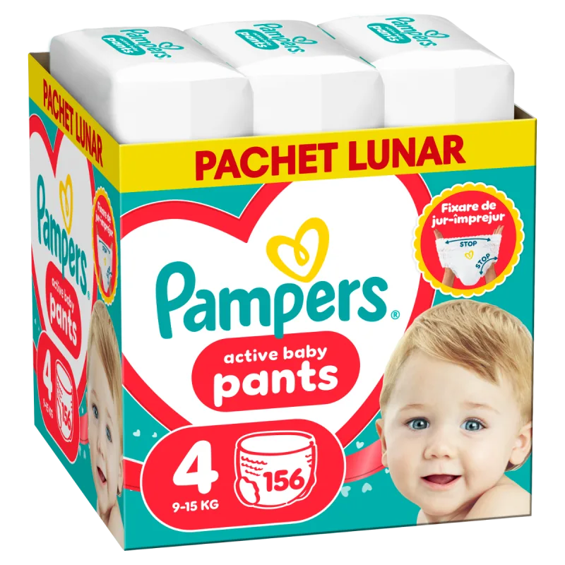Scutece-chilotel Pants XXL Box Marimea 4 pentru 9-15 kg, 156 bucati, Pampers — preț și oferte