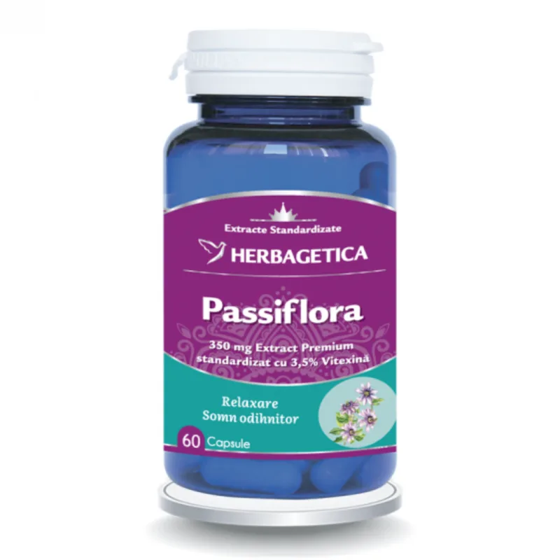 Passiflora, 60 capsule, Herbagetica — preț și oferte