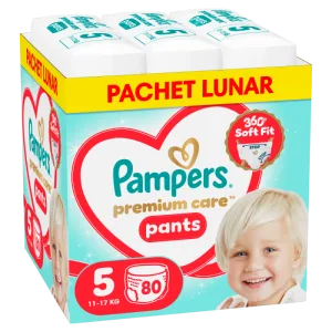Scutece-chilotel Premium Care Pants XXL Box Marimea 5 pentru 11-17 kg, 80 bucati, Pampers