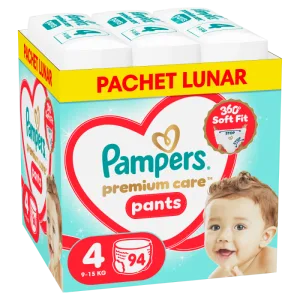 Scutece-chilotel Premium Care Pants XXL Box Marimea 4 pentru 9-15 kg, 94 bucati, Pampers