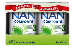 Pachet Nan 3 Comfortis 1-2 ani, 2 x 800g, Nestle