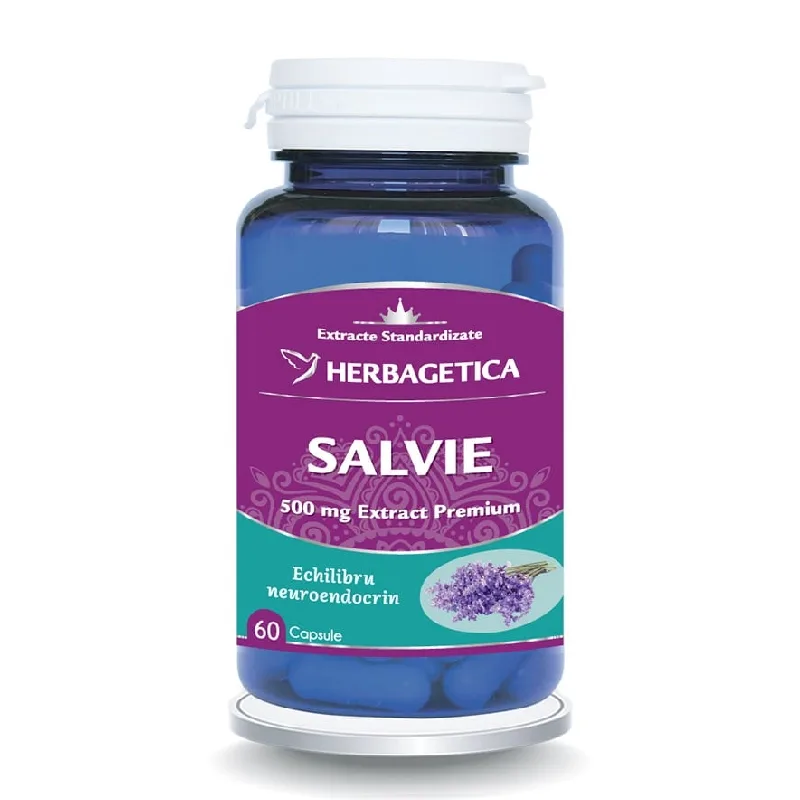 Salvie, 60 capsule, Herbagetica — preț și oferte