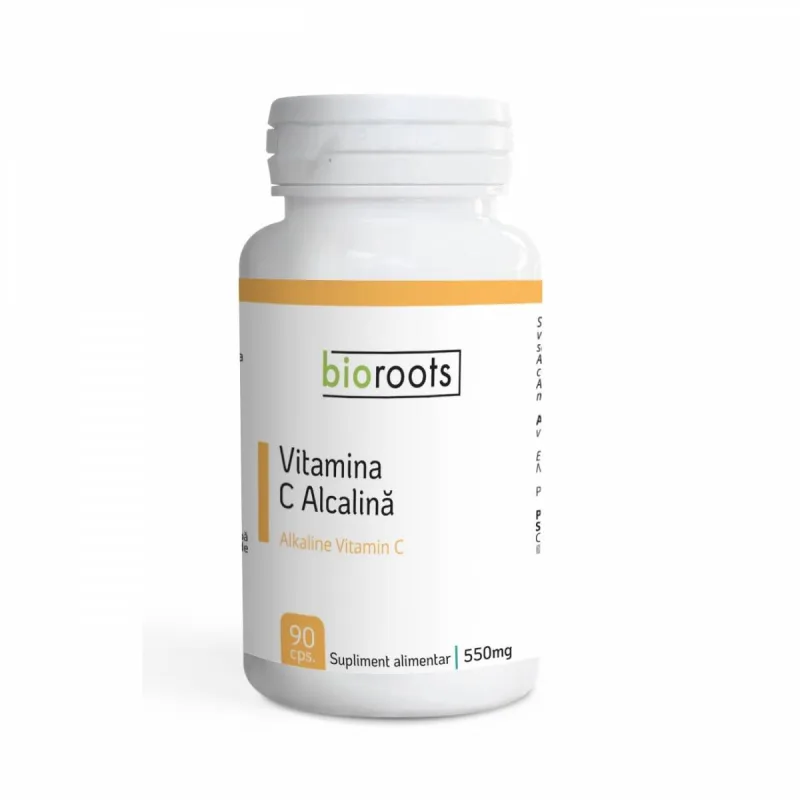 Vitamina C Alcalina 700MG, 90 capsule, Bioroots — preț și oferte
