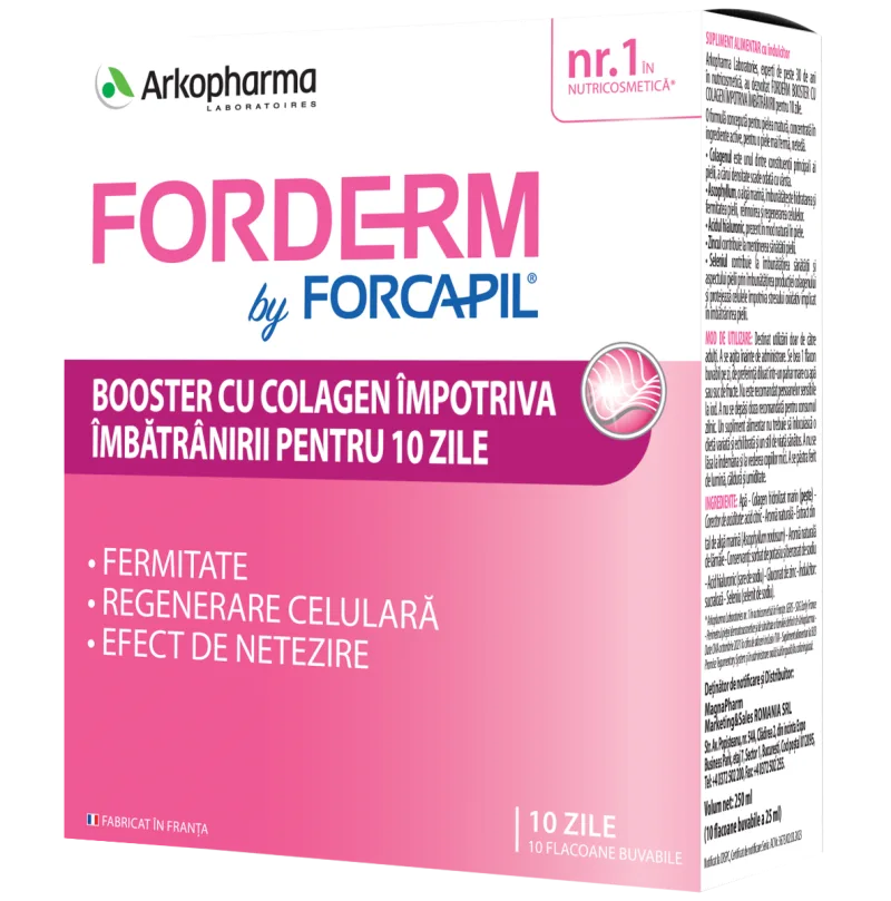 Forderm by Forcapil Booster cu Colagen, 10 flacoane — preț și oferte