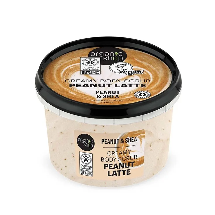Scrub de corp Peanut Latte Creamy, 250ml, Organic Shop — preț și oferte