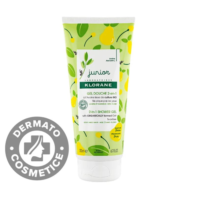 Gel pentru corp si par aroma pere, 200 ml, Klorane Junior — preț și oferte