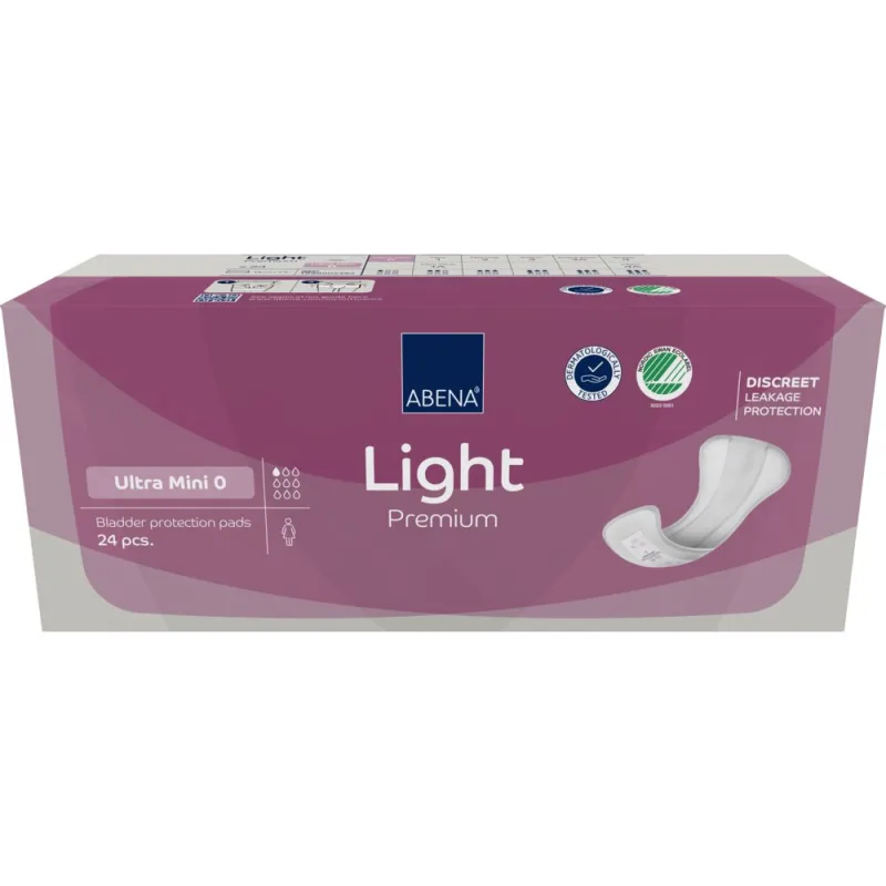 Absorbante anatomice incontinenta usoara, ultra mini 0 premium, 24 bucati, Abena — preț și oferte